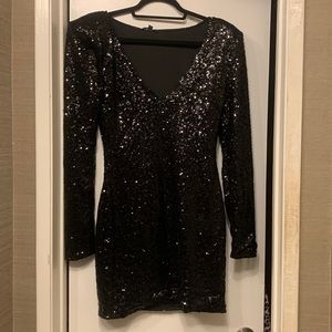 ✨🌟Unleash Your Inner Disco Diva! Black Fashion Nova Sequined Dress - NWT ✨🌟